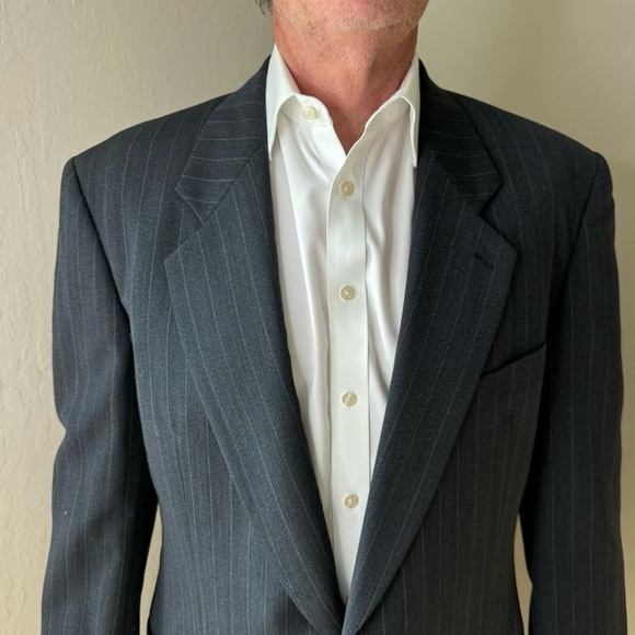 GIORGIO ARMANI Le Collezioni 2 Button Pinstripe Blazer Sport Coat New Wool Gray - Picture 5 of 16